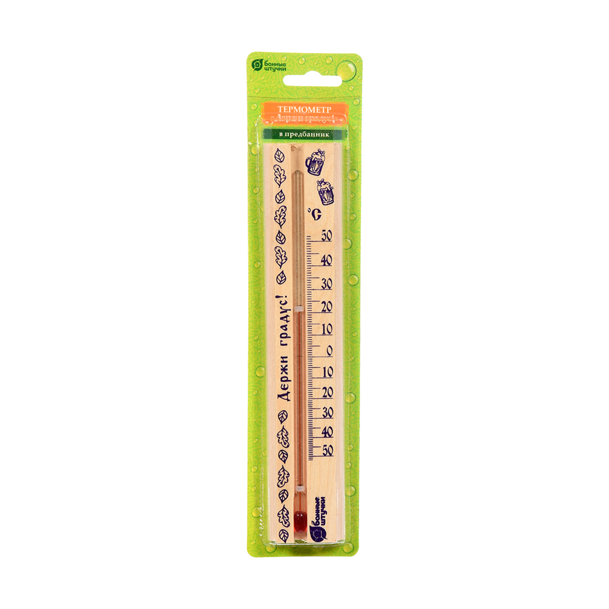 картинка Термометр "Держи градус"21х4х1,5см в предбанник "Банные штучки" магазина Мастер Дом
